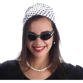 Karnevalový doplněk Chaks Černo-bílý tečkovaný set - 50. léta