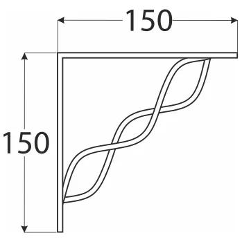 WPRP 150 konzole se splétanou vzpěrou 150x150 bílá