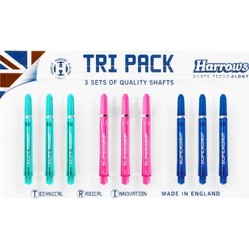 Volný čas Násadky - sada - Harrows TRI PACK Supergrip (jade,pink,dark blue))
