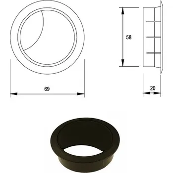 Pruchodka kab.60 FMB 402 černá