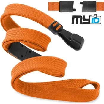 Šňůrka na krk rozpojovací s plastovou karabinou, 1ks, oranžová