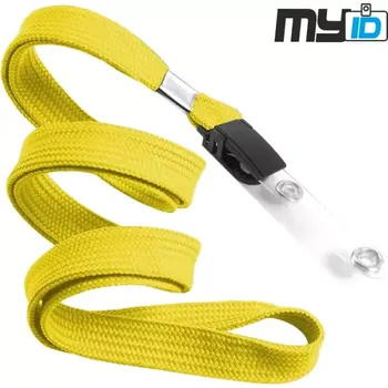 Šňůrka na krk s plastovým klipem a šlí, 1ks, žlutá
