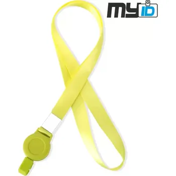 Šňůrka na krk Enjoy s klipem a navijákem, zelená, 1ks