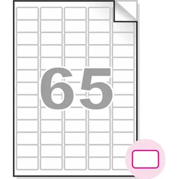 Samolepící etiketa Samolepící etikety, A4, 100ks, (38x21,2mm), 65ks/A4 - zaoblené