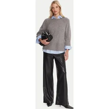 Dámské kalhoty Marella Kalhoty z imitace kůže Anello 2525786062 Černá Wide Leg 38