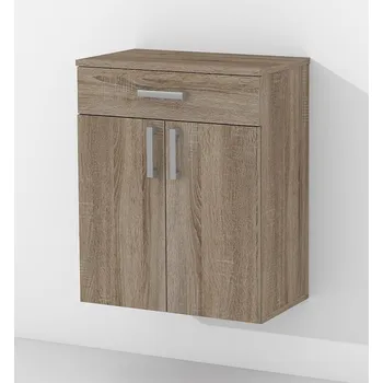 Koupelnový nábytek Nabytekmorava Koupelnová skříňka K24 barva skříňky: dub sonoma tmavá, barva dvířek: dub sonoma tmavá