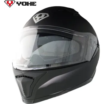 Helma na motorku YOHE Integrální přilba 937 Double Visor Matná Černá - Velikost L