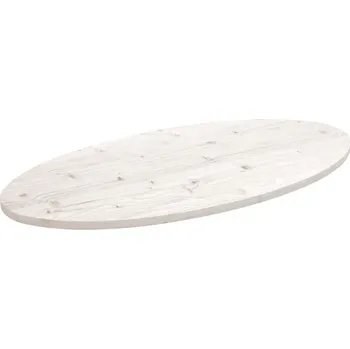 Stolová deska OMAXI Stolní deska bílá 110 x 55 x 2,5 cm masivní borové dřevo oválná 805517