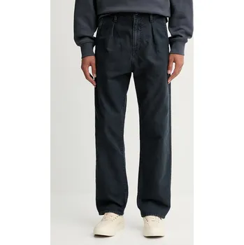 Bavlněné kalhoty G-Star Pleated Chino Relaxed pánské, tmavomodrá barva, D26126-D752 D26126.D752 59X, vel. 30/32