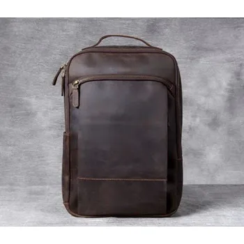 Sportovní batoh Pánský kožený batoh E1057 tmavě hnědá