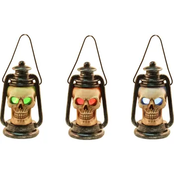 Svícen Chaks Pryskyřicová LED lucerna s lebkou 11,2 x 6,4 x 5,9 cm