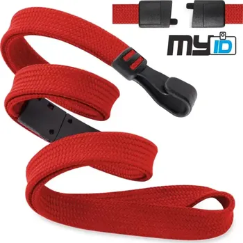 Šňůrka na krk rozpojovací s plastovou karabinou, 1ks, červená