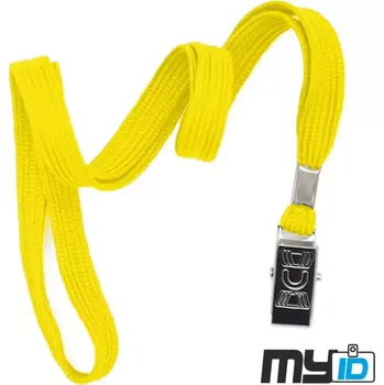 Šňůrka na krk s kovovým klipem ECO, 1ks, žlutá