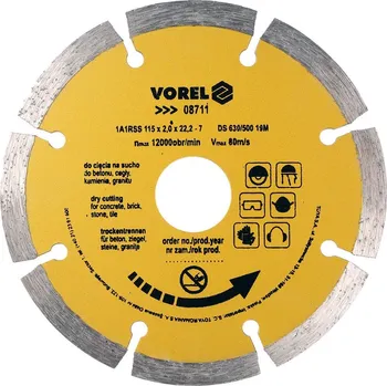 Řezný kotouč Vorel kotouč diamantový 115 x 22,2 x 2,0 mm segmentový TO-08711