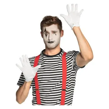 Karnevalový kostým Boland Rukavičky bílé krátké s knoflíčkem