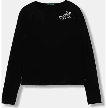 Dětské tričko s dlouhým rukávem United Colors of Benetton černá barva, 3P4ZC10QF 3P4ZC10QF.G.seasonal 99X, vel. 150