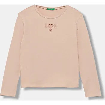 Dětské tričko s dlouhým rukávem United Colors of Benetton růžová barva, 3P4ZC10QF 3P4ZC10QF.G.seasonal 03X, vel. 120