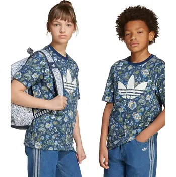 Chlapecké tričko Dětské bavlněné tričko adidas Originals tmavomodrá barva, s potiskem, JV7818 59X, vel. 158