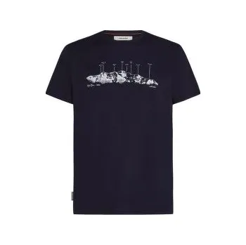 Pánské oblečení Icebreaker Merino 150 Tech Lite SS Tee The Peaks Men Midnight Navy modrá L