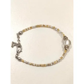 Náramek Náramek Murano glass s kuličkou - bílý Barva: Stříbrná