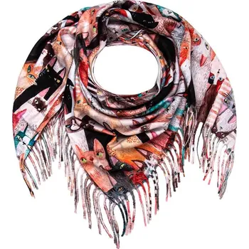 Šátek Dámský hřejivý šátek červené kočky 7200806-4