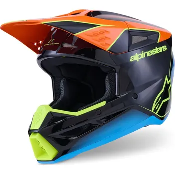 Helma na motorku ALPINESTARS přilba S-M3 FRAY černá/oranžová fluo/žlutá fluo/tyrkysová 2026 - L