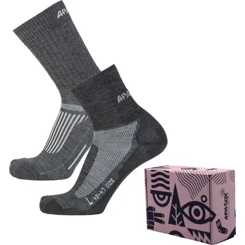 Pánské ponožky APASOX Dárkový balíček TREKKING MERINO 2 páry šedá 39-42