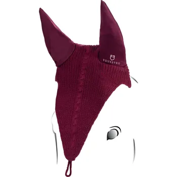 Koňská maska proti hmyzu EQUESTRO dlouhá čabraka Barva: vínová, Velikost: FULL