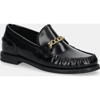 Dámské mokasíny Kožené mokasíny Gant Gracelyn dámské, černá barva, na plochém podpatku, 31571123 99X, EUR 39