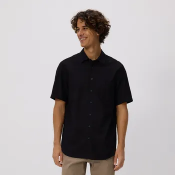 Pánská košile Reserved - Košile regular fit s příměsí lnu - černý - 852FS-99X - 852FS-99X-XL