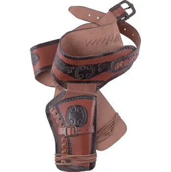Karnevalový kostým Deepeka Westernový opasek na dva revolvery hnědý 96-118 cm