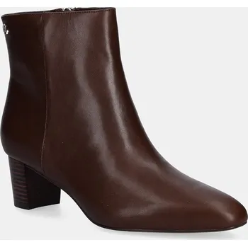 Dámské kozačky Kožené kotníkové boty Lauren Ralph Lauren Demi dámské, hnědá barva, na podpatku, lehce zateplené, 802974503002 802974503002.200 89X, EUR 37