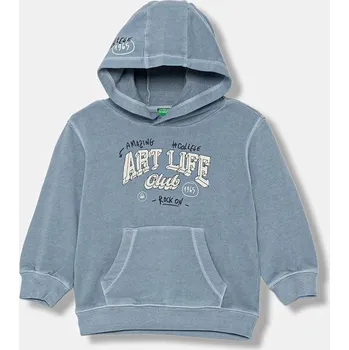 Chlapecká mikina Dětská bavlněná mikina United Colors of Benetton 3WITG2015.P.seasonal modrá 50X, vel. 90