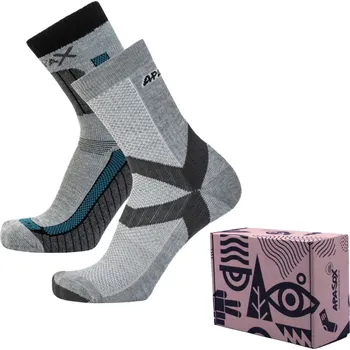 Pánské ponožky APASOX Dárkový balíček TREKKING BAVLNA světlý Velikost: 35-38