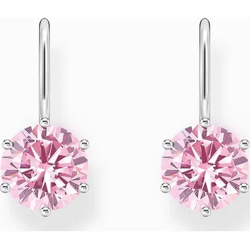 Náušnice Thomas Sabo H2287-051-9 Silver dangle earrings w. pink cubic zirconia