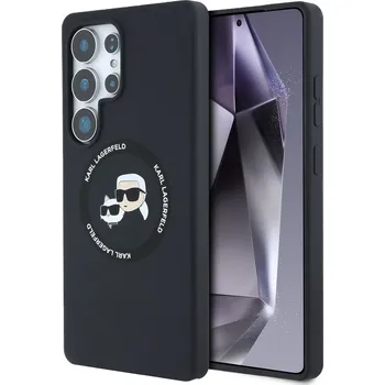 Pouzdro na mobilní telefon Karl Lagerfeld Liquid Silicone K&CH Heads MagSafe Zadní Kryt pro Samsung Galaxy S25 Ultra Barva: Černá