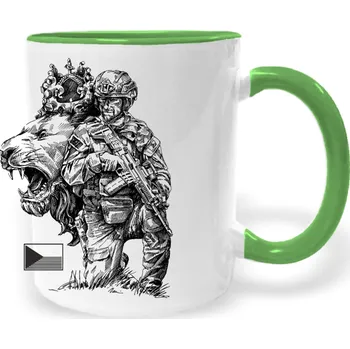 Hrnek - Český lev - armáda Barva: Zelená