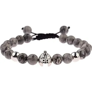 Náramek Pánský korálkový náramek s helmou 17