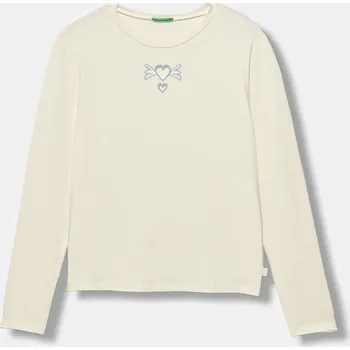 Dětské tričko s dlouhým rukávem United Colors of Benetton béžová barva, 3P4ZC10QF 3P4ZC10QF.G.seasonal 01X, vel. 150