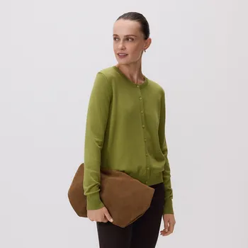 Dámský svetr Reserved - Kardigan s viskózou - olivová - YT258-91X - YT258-91X-XS