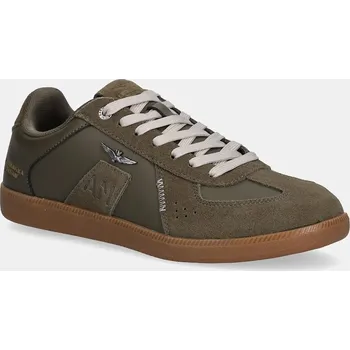 Pánské tenisky Kožené tenisky Aeronautica Militare SNEAKERS pánské, zelená barva, 252SC0315UPL00244 252SC0315UPL00244.07302 91X, EUR 40