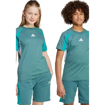 Dětské bavlněné tričko adidas JW4966 tyrkysová 67X, vel. 140