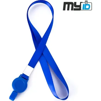 Šňůrka na krk Enjoy s klipem a navijákem, modrá, 1ks