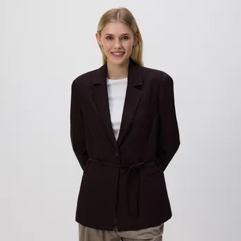 Reserved - Blejzr s ozdobným vázáním - tmavě hnědá - 614HJ-89X - 614HJ-89X-S