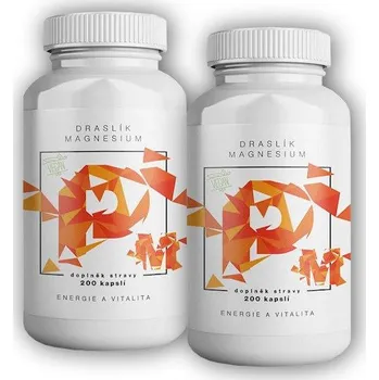 BrainMax 2x Draslík Magnesium, Draslík citrát + Hořčík malát 200 rostlinných kapslí + DÁREK