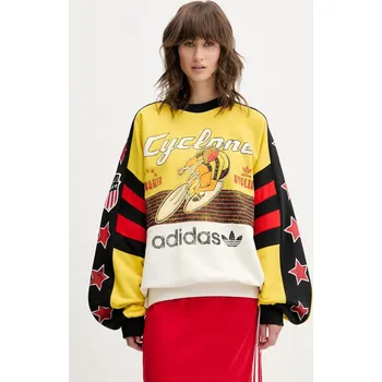 Dámská mikina Bavlněná mikina adidas Originals Cycling Crew JW0147 žlutá 11X, vel. XXS