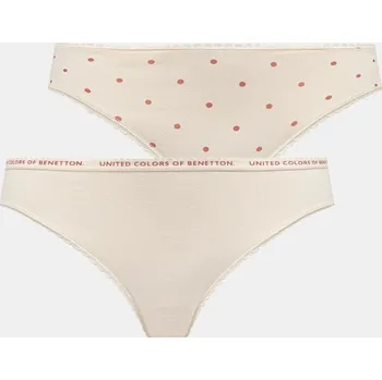 Kalhotky Dětské kalhotky United Colors of Benetton 2-pack béžová barva, 37CY0S02Q 37CY0S02Q.G.seasonal 02X, vel. 140