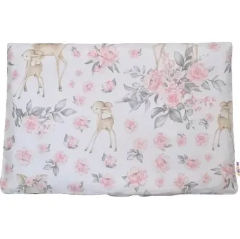 Povlak na dekorativní polštářek Baby Nellys Povlak na polštářek Srnka a růže Růžový Bavlna, 40/60 cm