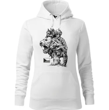 Dámská mikina Mikina - Český lev - armáda Barva: Bílá (00), Velikost: XXL, Střih: Dámské