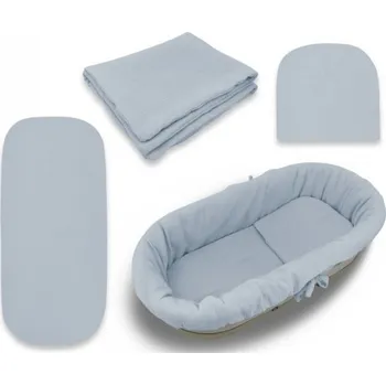 Příslušenství pro přepravu dětí Mušelínová sada do hluboké korby kočárku 4v1 Nature - jeans